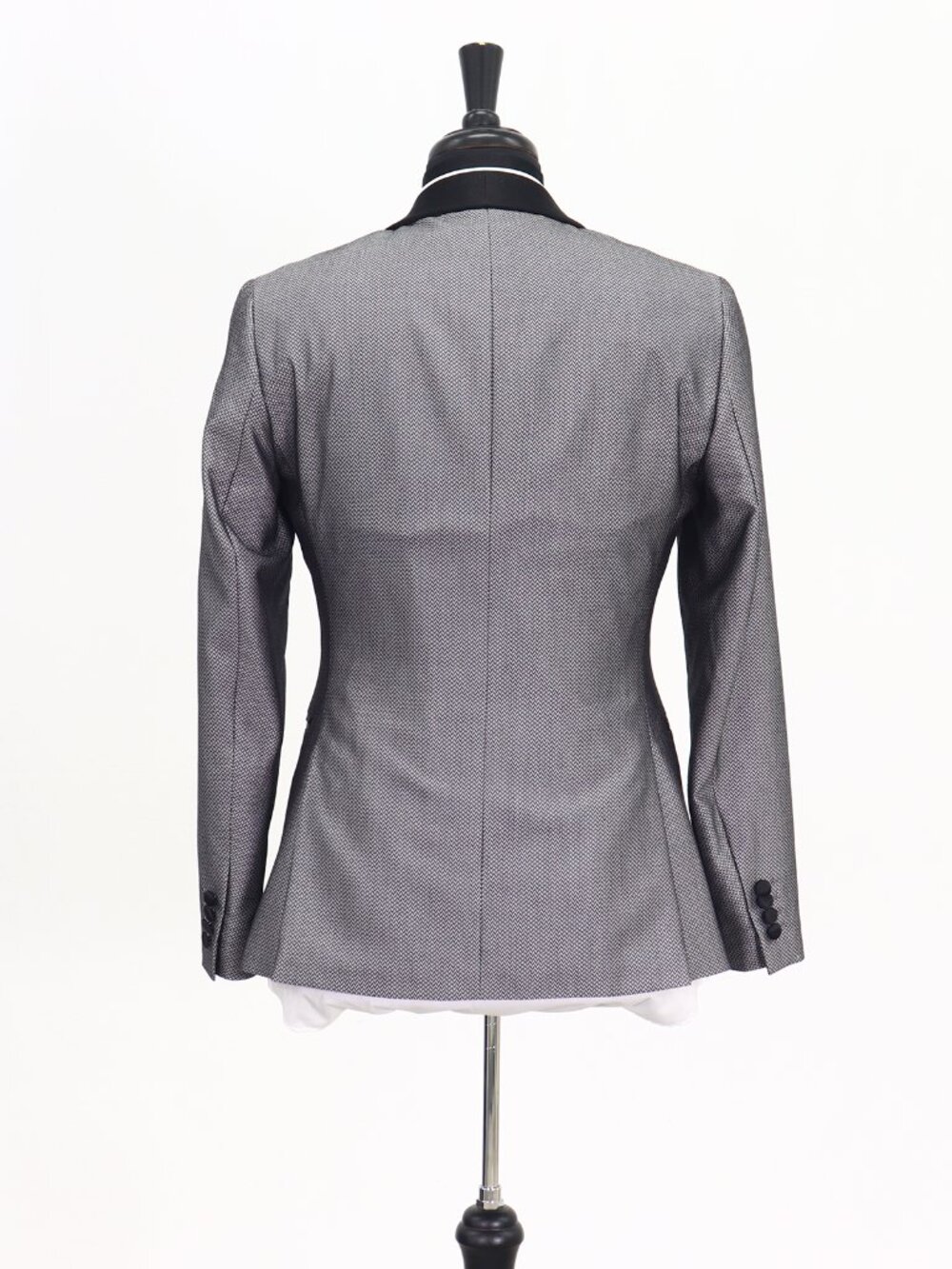 J. Ferrar 38R Gray Blazer Sport Coat Tuxedo Jacket 1-Button Herringbone Y954 - Picture 7 of 11